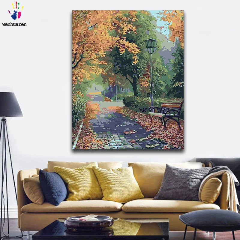 Картина по номерам художественная живопись деревенская дорога Приятный пейзаж