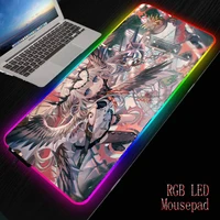 japanese anime girl rgb mouse pad rubber base durable waterproof non slip mause pad with backlit