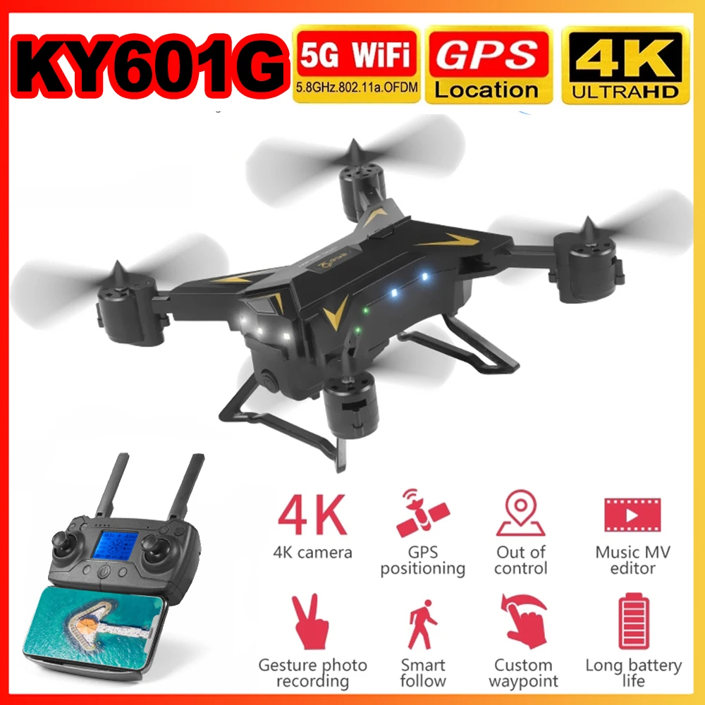 

KY601G KY601S RC Drone with Dual Camera 4K HD GPS 5G Wifi FPV Wide Angle Professional Helicopter Quadrocopter Boy Toy Gift SG907