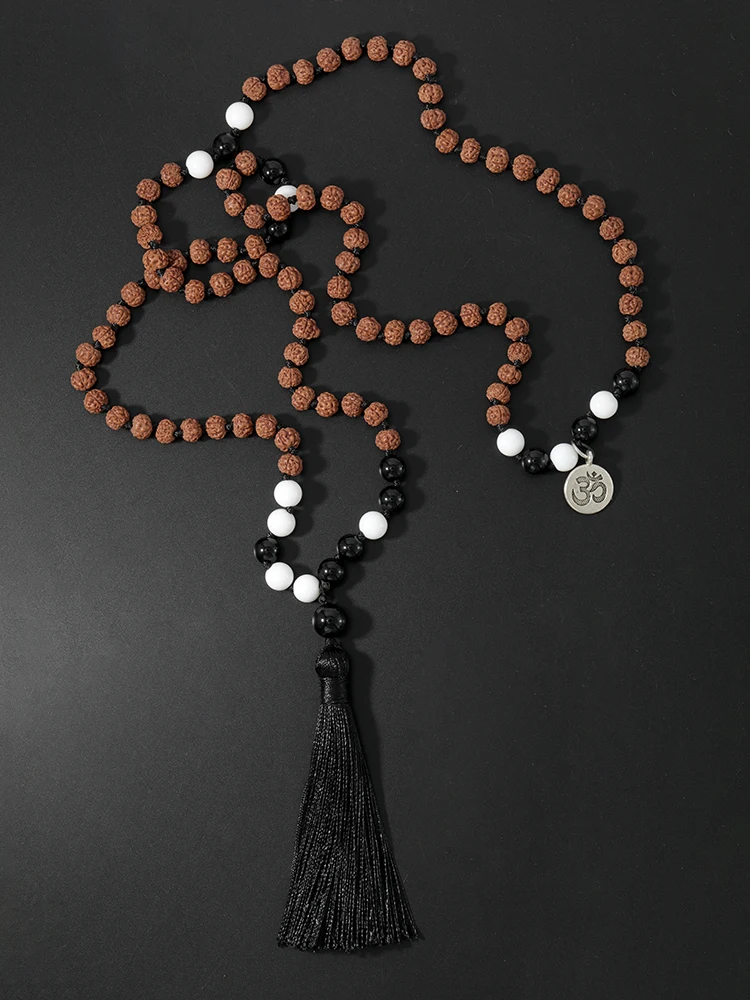 Ожерелье OAIITE для йоги и медитации этническое богемное 108 искусственное оникс