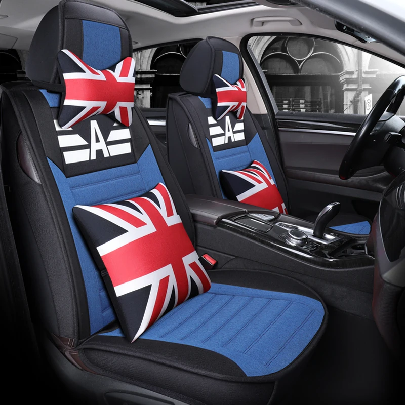 Полное покрытие льняное волокно чехлы для автомобильных сидений Ford fiesta focus mondeo