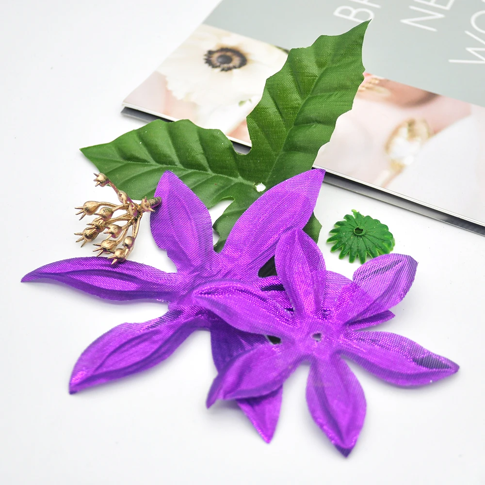 

12pcs Artificial Christmas Flowers Christmas Tree Decoration Home Fake Flowers DIY Christmas Gift Decoration Navidad 2021