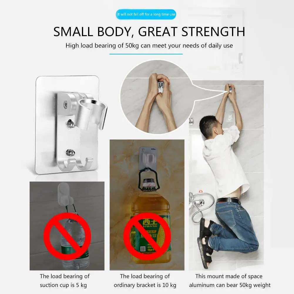 

Space Aluminum Traceless Nail-Free Adjustable Shower Nozzle Mount Brackets