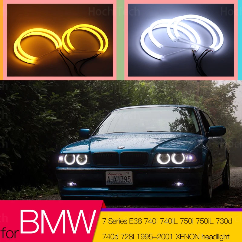 Светодиодная лампа Angel Eye Halo двухцветная из хлопка для BMW 7 E38 740i 740iL 750i 750iL 730d 740d 728i