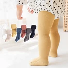 От 1 до 5 лет однотонные вязаные колготки для мальчиков и девочек зимние мягкие хлопковые эластичные детские колготки для маленьких мальчиков и девочек