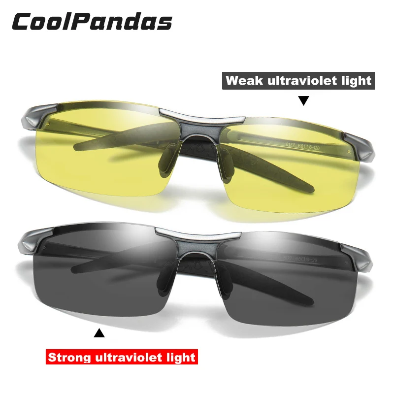 CoolPandas унисекс ночного видения фотохромные очки поляризационные очки для вождения мужские желтые линзы антибликовые очки UV400