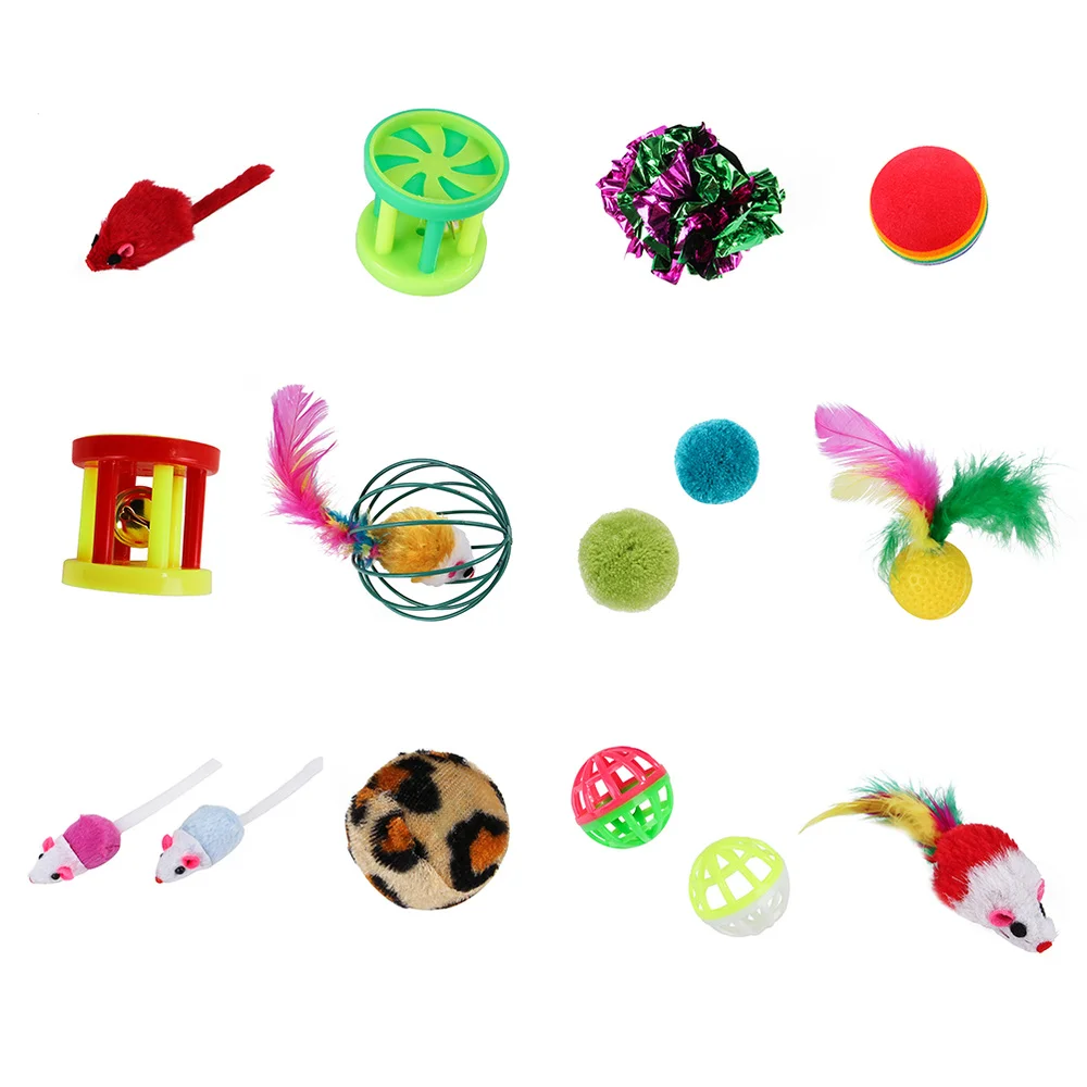 

Pet Toy Ball Feather Cloth 24 Pcs Pack Toy Gift Parcel Cat Plaything Cat Toy Supplies Pet Plaything for Puppy Pet Kittens Cats