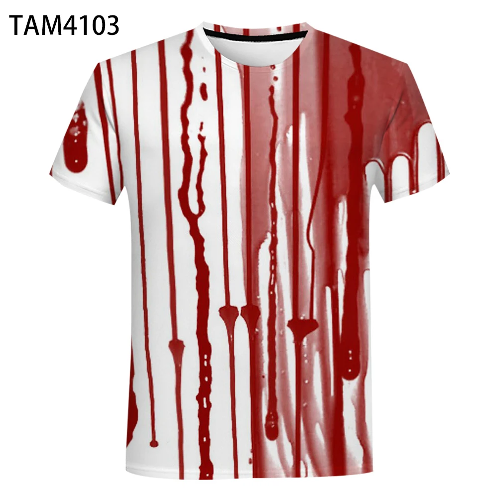

2021 Fashion Summer 3D Horror Printing Men's Women T-shirt Breathable Street Style Gothic Children's Top Spring and Summer Tees