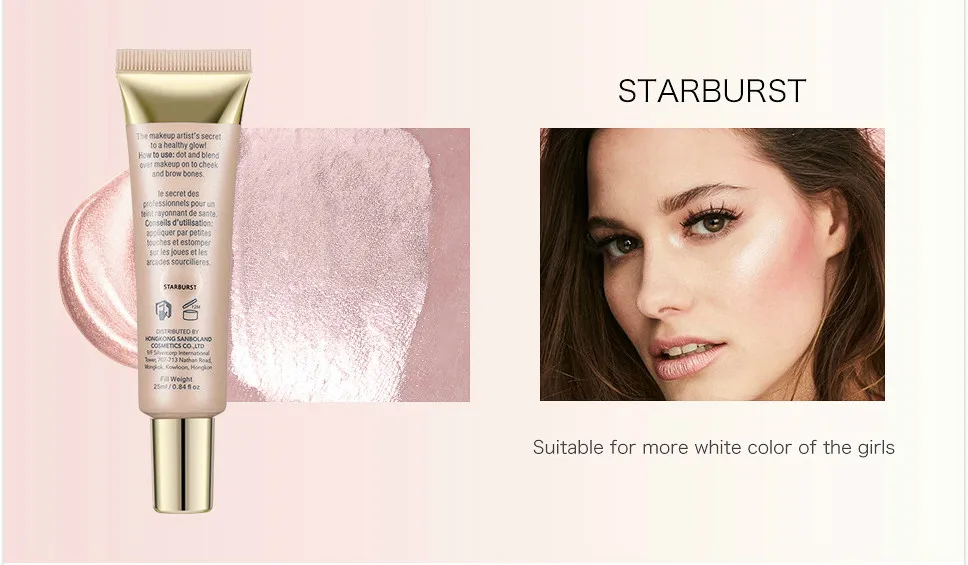 STARBURST O. TWO. O Профессиональный хайлайтер, основа под макияж, Праймер, крем для макияжа, розовое золото, контроль жирности, пудра для лица, мерцающий блеск - Цвет: STARBURST