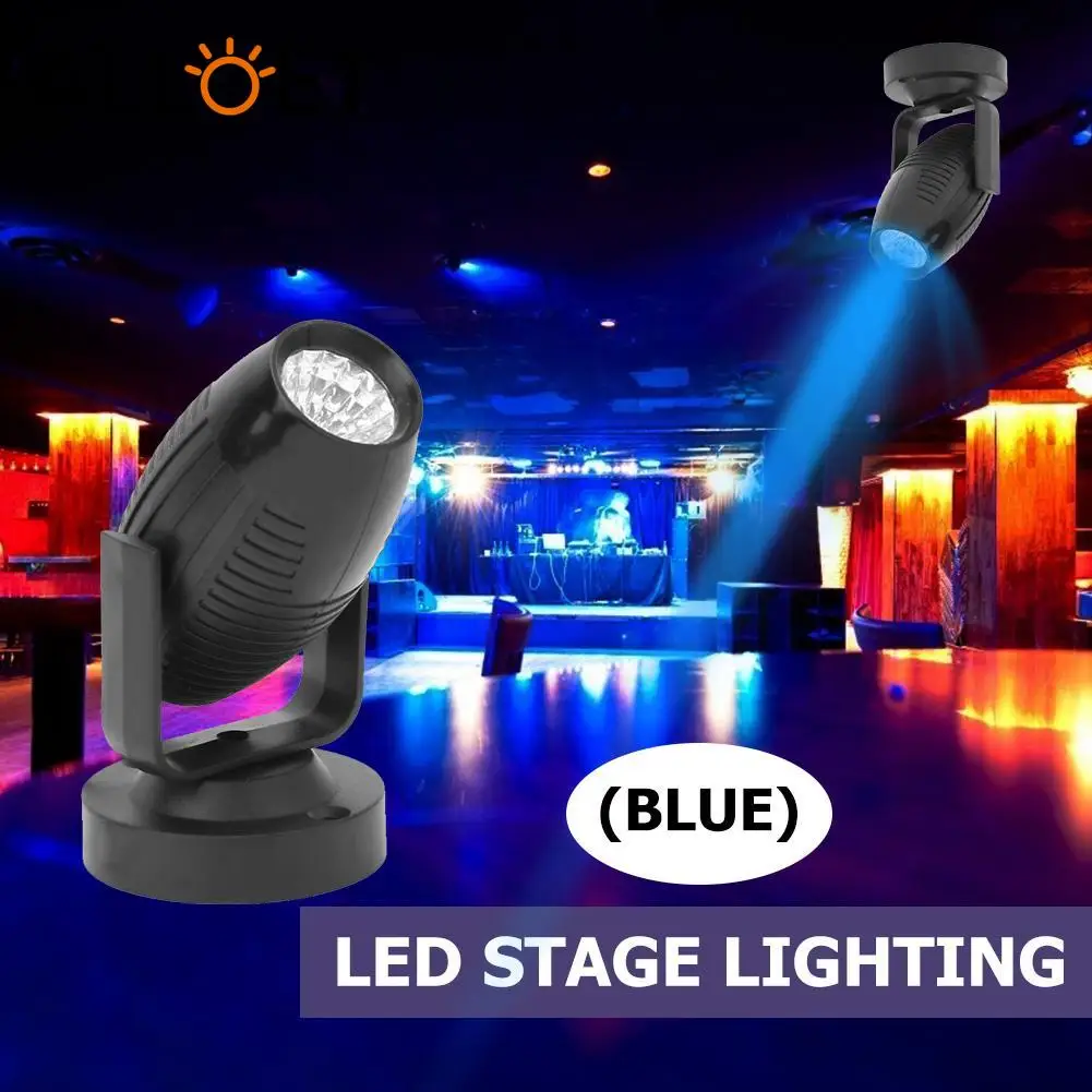 

RGB LED Stage Spotlight 85-265V 360 Degree KTV Bar DJ Disco Party Wedding Atmosphere Spot Beam Lamp Black Shell