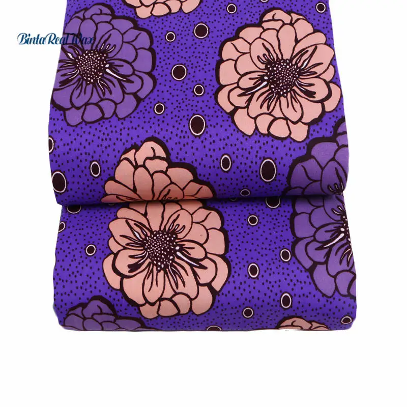 Фиолетовый Анкара Африканский полиэстер воск принты ткань новый бинта настоящий