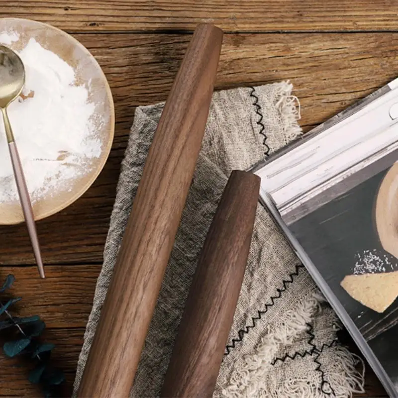 Натуральный Черный грецкий орех Скалка мелкая шлифовка без дополнительного