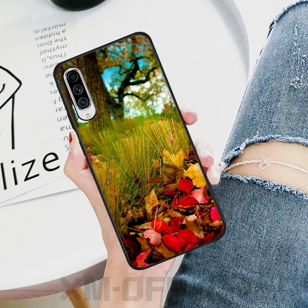 BaweiTE осенние листья ТПУ черный чехол для телефона Корпус Samsung A10 20 30 40 50 70 10S 20S 2 ядра