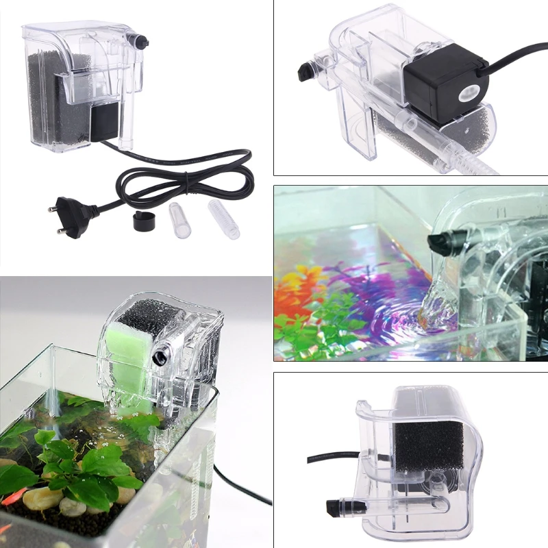

K5DC Waterfall Hang On External Oxygen Pump Water Filter For Aquarium Fish Tank