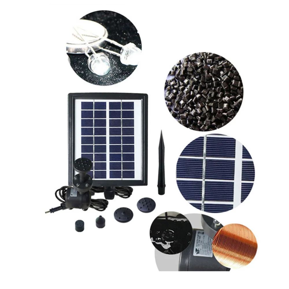 

2.8 W LED Solar Water Pump Standing Submersible Water Fountain for Pond Pool Aquarium Fountains Spout Garden Patio