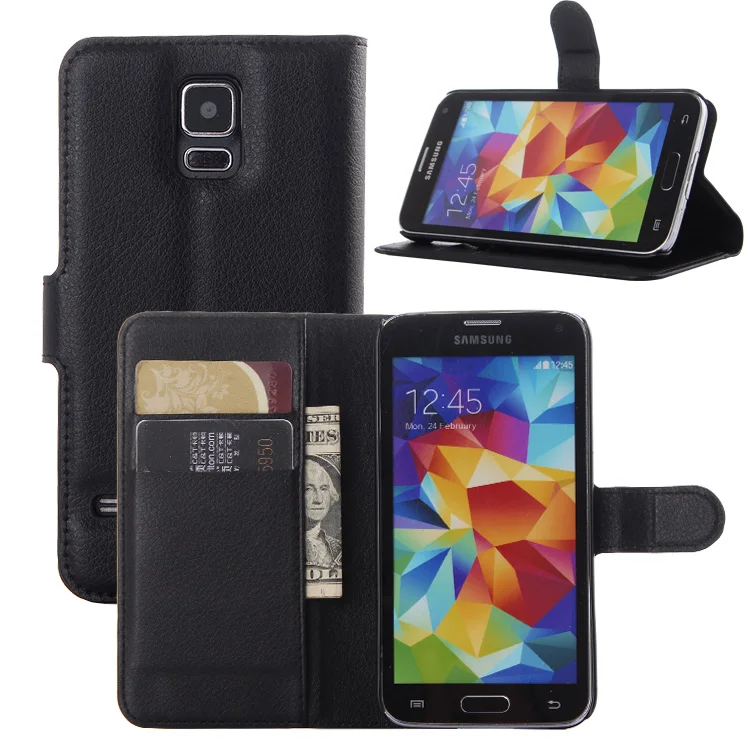 Чехол бумажник с держателем для карт чехлы телефонов Samsung Galaxy S5 i9600 G900 защитный