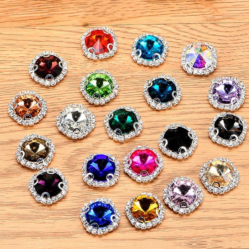 Стразы rivoli в форме когтей с серебряной основой блестящие стразы плоским