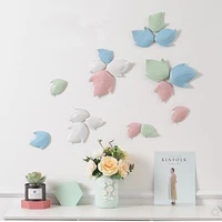 wall stickers crafts ceramic leaf wall decoration creative home office background wall three dimensional decorations