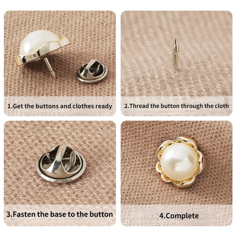 5 шт. съемные пуговицы с жемчугом