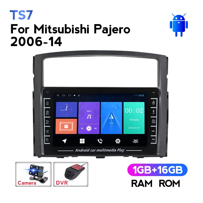 

Автомобильный GPS-навигатор для Mitsubishi Pajero 2006-2014, автомобильное радио, мультимедийный плеер, система Android, 1 + 16 ГБ, 2din, DVR камера