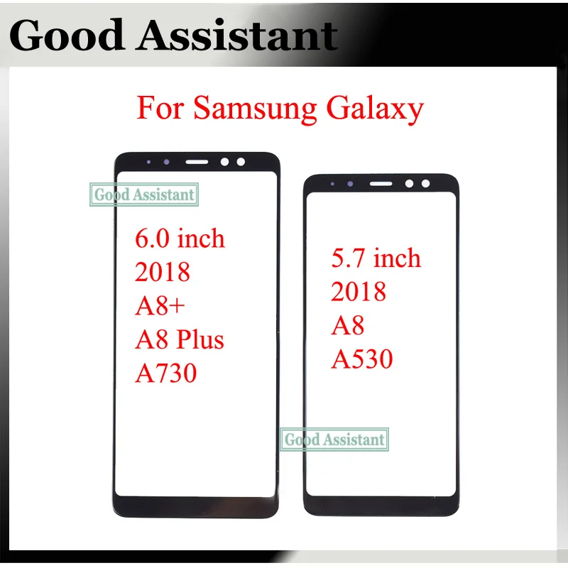 Для Samsung Galaxy A8 2018 A530 Plus + A730 SM-A530F стеклянная внешняя линза для переднего сенсорного