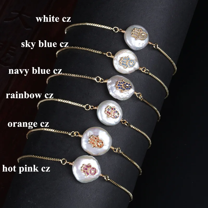 Оранжевые вставки из кубиков циркона золото защитный амулет рука Фатимы защита