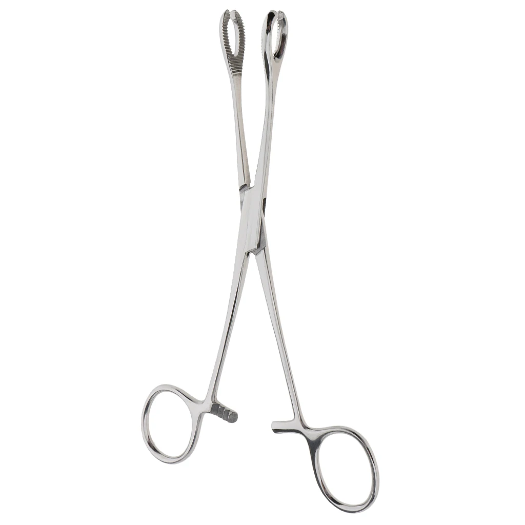 Slotted (open end) Sponge Clamp/Forceps with Ratchet Body Piercing Tool