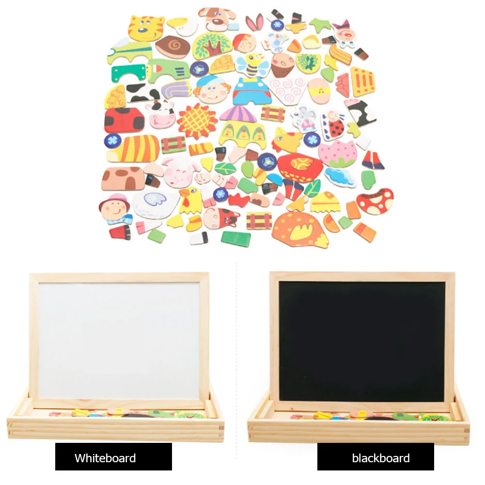 

Magnetic Drawing Board Early Education Puzzle Wooden Magnetic Puzzle Drawing Board Baby Educational Toys for Children Gift