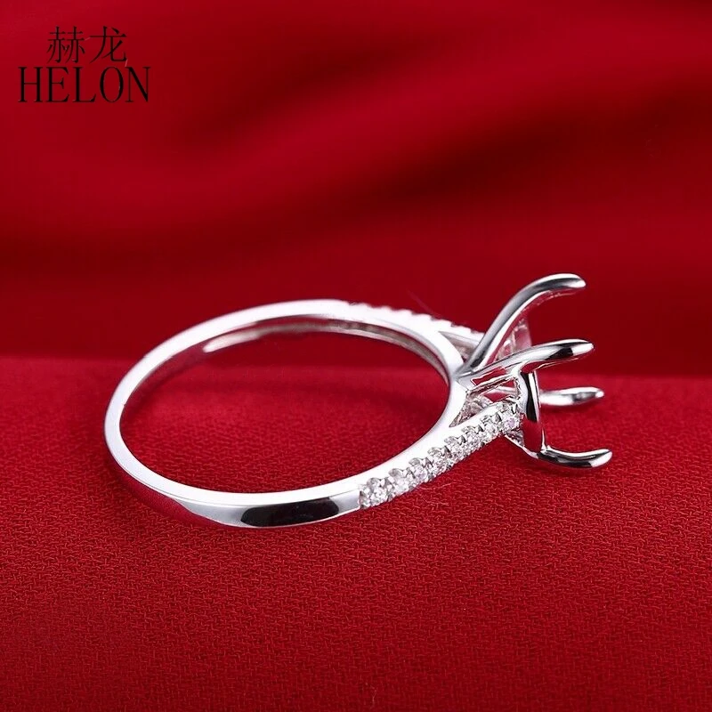 HELON 9 мм круглый одноцветное Белое золото 14 карат AU585 из натуральной Бриллиант