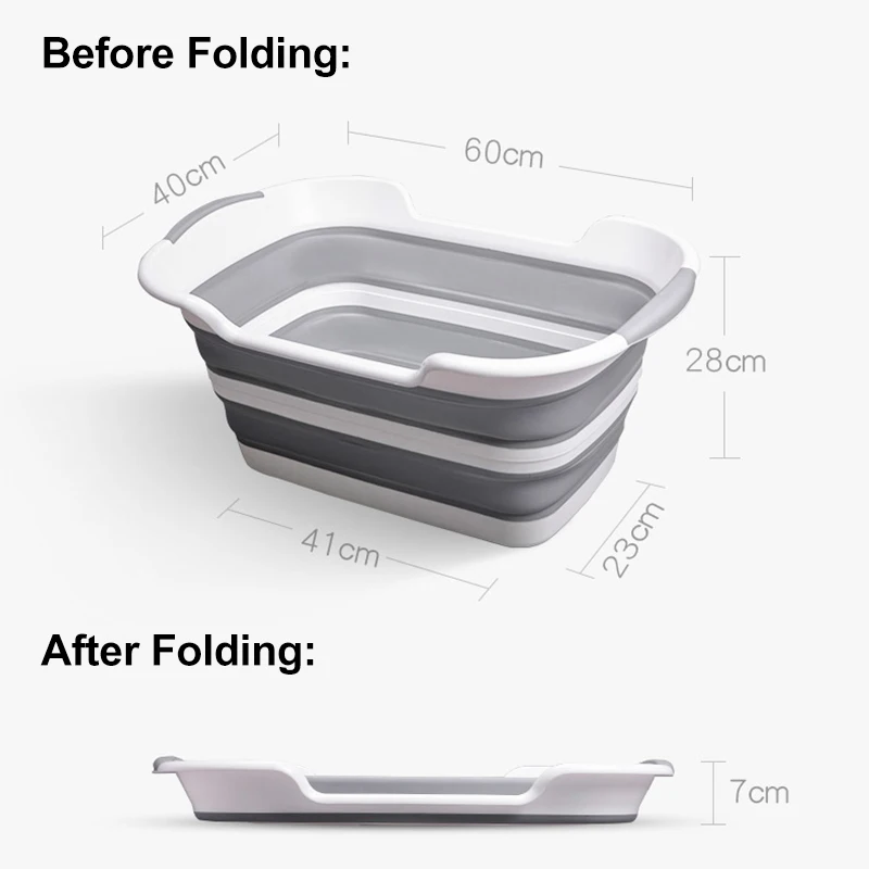 

Foldable Baby Bath Bathtub Non-Slip Foot Bath Bucket Portable Pet Dog Cat Bathtub Bathroom Laundry Baske 60x40x28cm