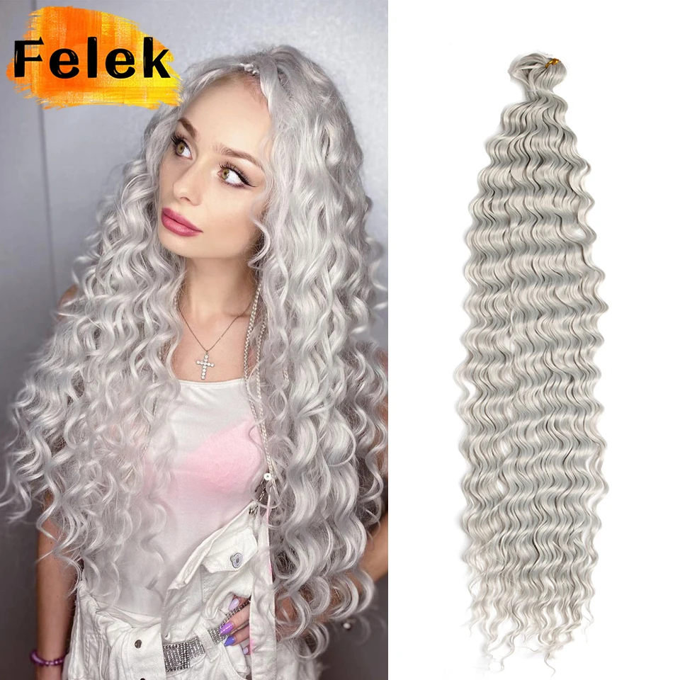 

Deep Wave Twist Crochet Hair Natural Synthetic Afro Curls Crochet Braid Ombre Braiding Hair Extensions For Women Low Tempreture