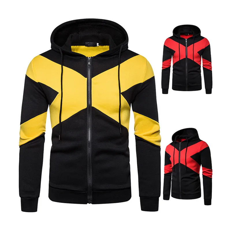 Мужские толстовки X Shape с цветными блоками новые свободные повседневные на молнии
