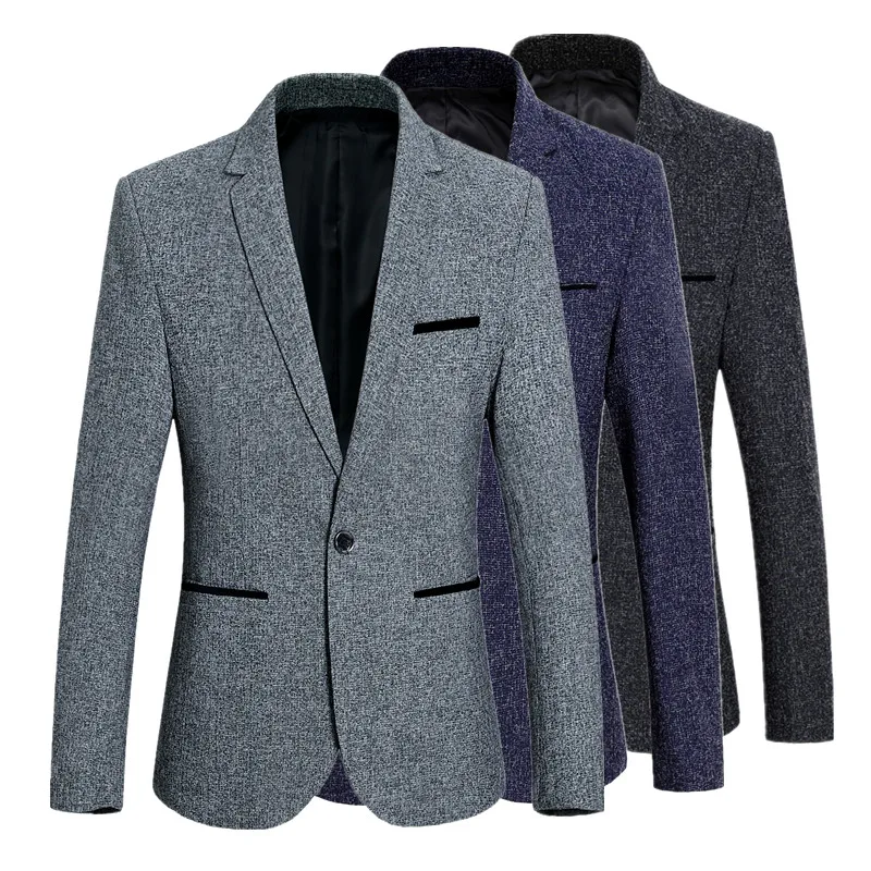 2021 Новый Серый Блейзер мужские модные пальто узкого кроя темно синего цвета с