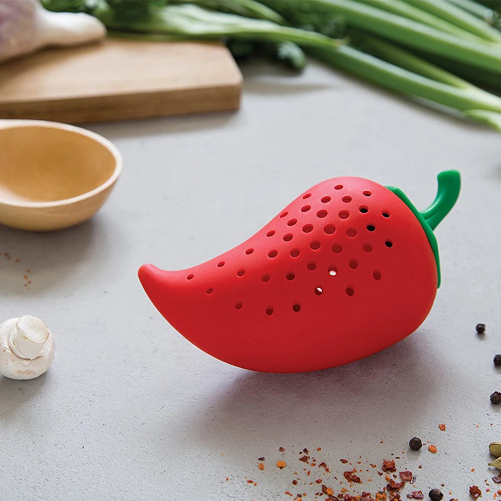 Creative Chili Spice Filter Stew Soup Silicone Tea Herbal Infuser Tool Seasoning Kit Kitchen Practical Gadgets | Дом и сад