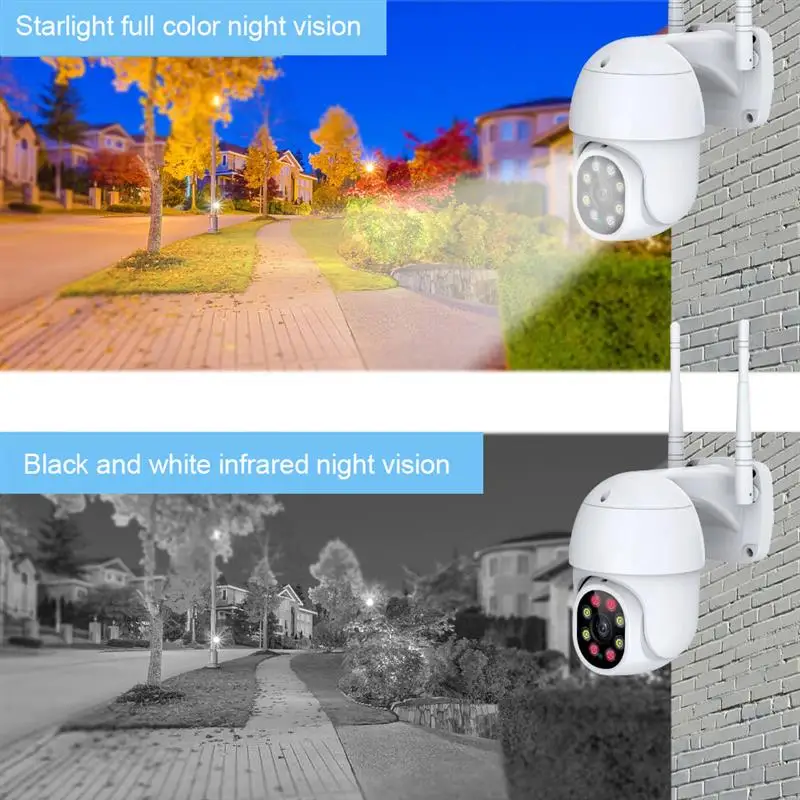 

WiFi Camera IP 1080P HD CCTV Outdoor AI Tracking Two-way Audio Surveillance Waterproof IP66 Mini Speed Dome Cameras