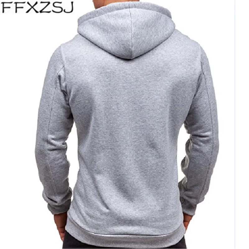 

FFXZSJ Brand Men's Hoodies Tracksuit Autumn Winter Drawstring Pocket Hooded Sweatshirt Long Sleeve Zip Slim Coat Male Jacket