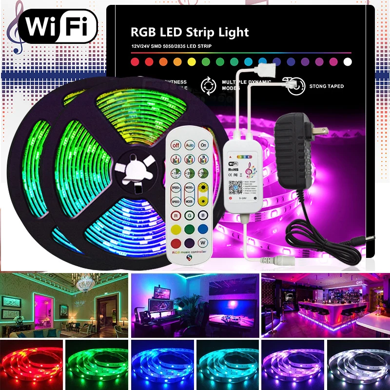 

Bluetooth USB LED Strip Light 5050 USB RGB Lights Flexible LED Lamp Tape Ribbon RGB TV Desktop Diode Tape adapter