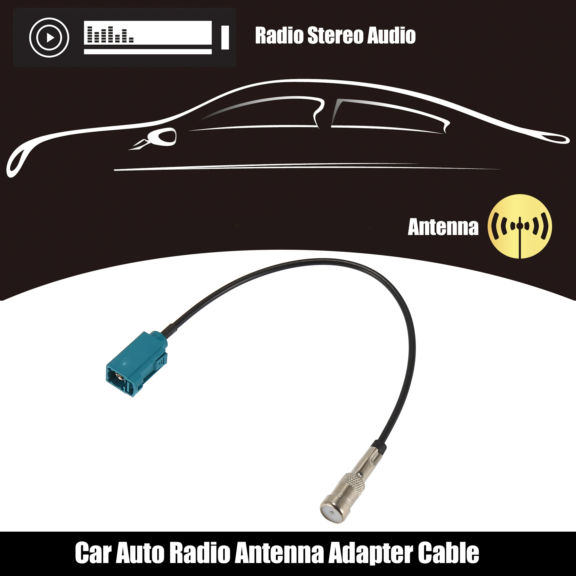 

Uxcell Car Truck Auto Radio Antenna Female Plug Aerial Adapter Connector Cable FM AM Stereo Audio for Volkswagen for Audi