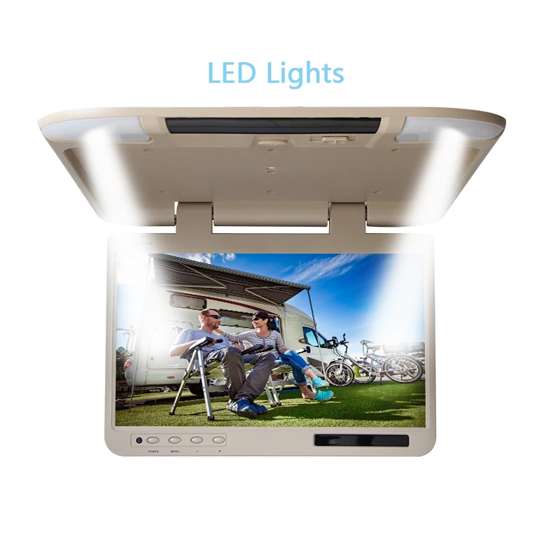 New 22 Inch Car Monitor 1080P IPS Screens Filp Down Ceiling TV Roof Mount Display MP5 Automotivo Video Playes FM HDMI Mirroring |