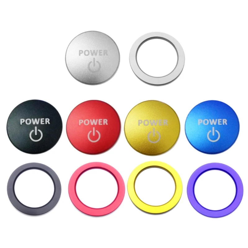 

1pc Auto Start Stop Engine Ignition Power Button Ring Covers Stickers Fit For Corolla Rav4