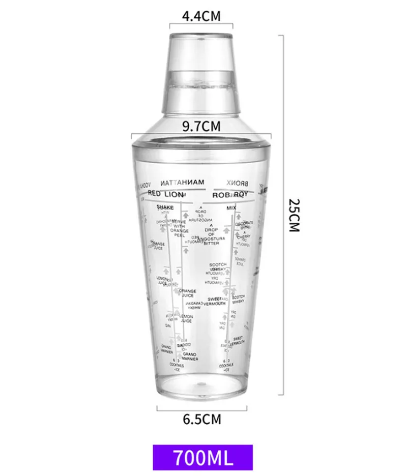 Акриловая мерная чашка коктейльный шейкер Бостонский стиль мерный Миксер для