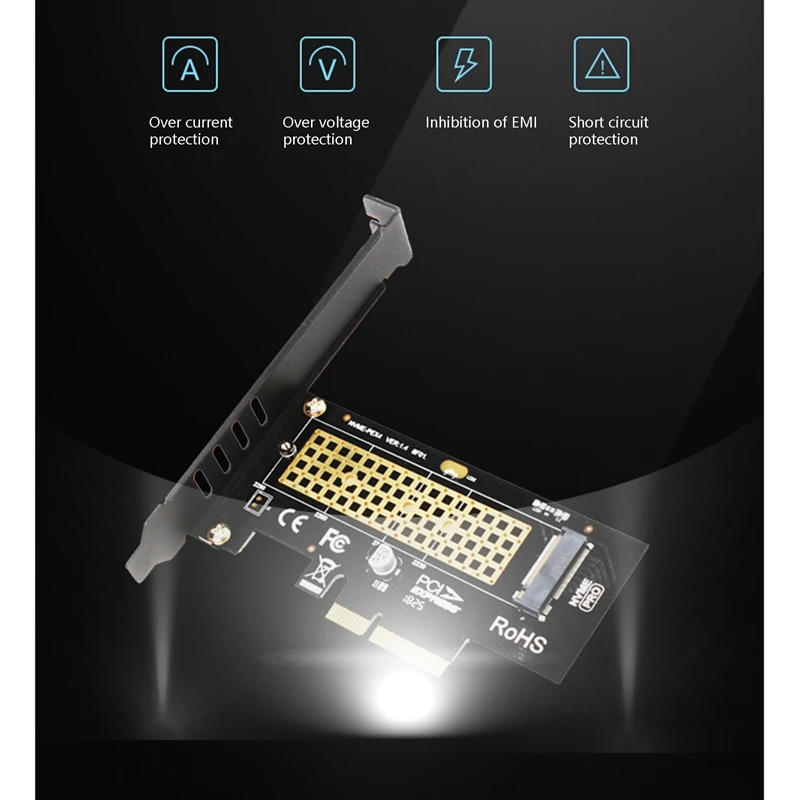 Переходная плата M.2 NVMe SSD Riser Card M.2-PCIE3.0 M KEY Gen3 для Windows 10 Mac OS PCI-E 3 0 X4 X8 X16 Adapter |