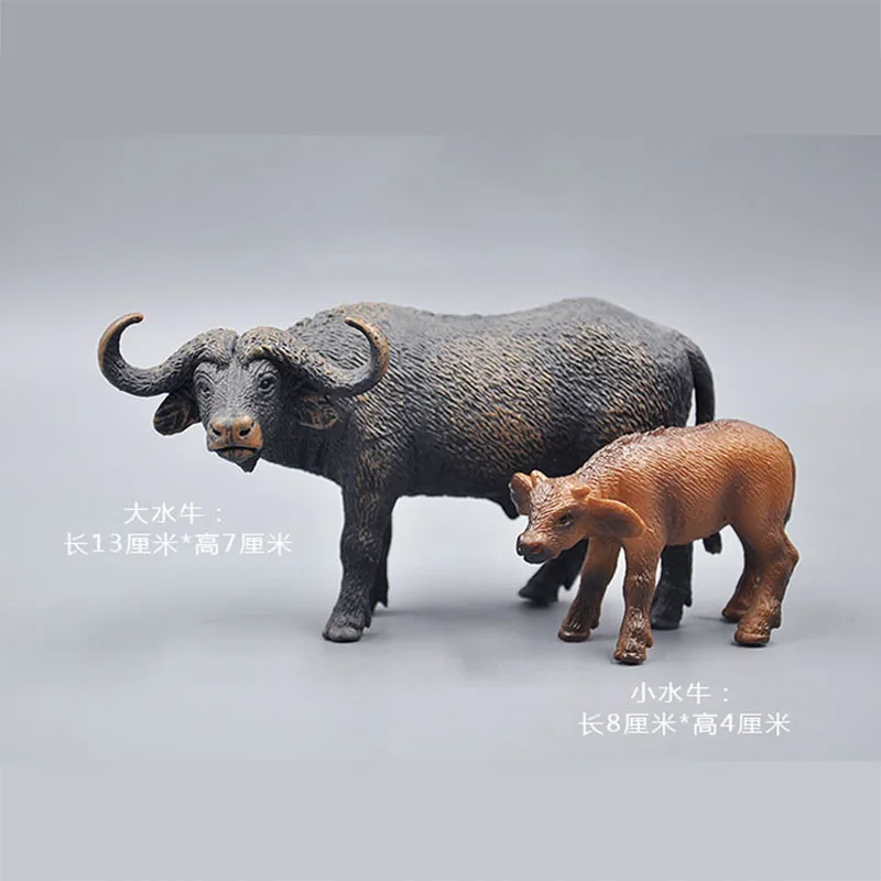 

Simulation Animal Model Kids Buffalo Figure 2pcs Collectible Table Ornaments Children Early Education Toy Gift