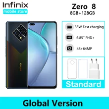 New Global Version Infinix Zero 8 8GB 128GB Smart Phone 64MP Quad Camera 6.85 90Hz Full Screen 33W Charger 4500mAh Battery
