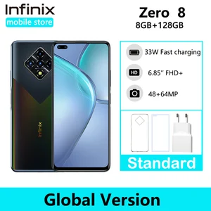 new global version infinix zero 8 8gb 128gb smart phone 64mp quad camera 6 85 90hz full screen 33w charger 4500mah battery free global shipping
