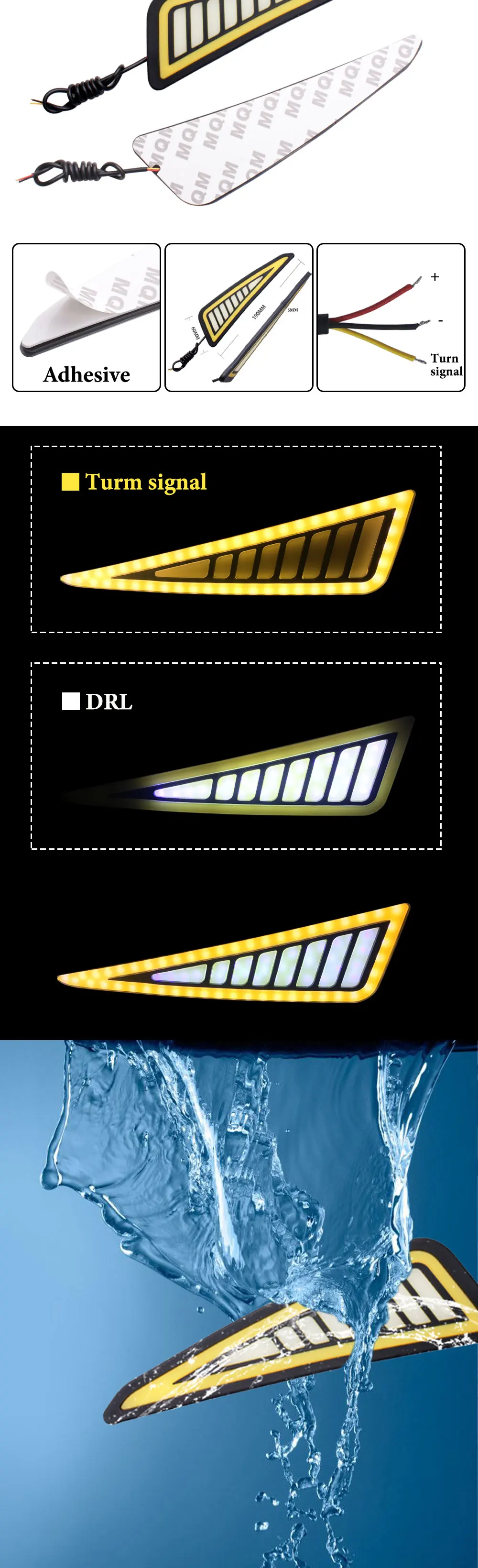 LYMOYO 2 шт. drl Дневной ходовой светильник eagle eye cob Светодиодные Автомобильные лампы белого цвета с желтым поворотом автомобильный сигнальный согревающий светильник автомобильный Стайлинг 12 В