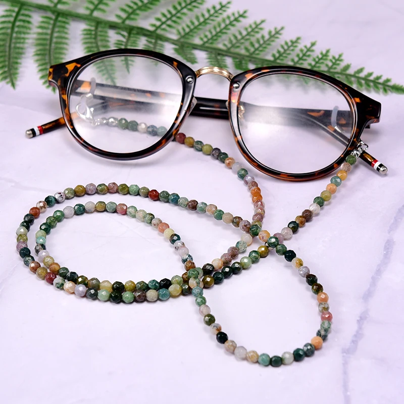 4mm Natural stone Lanyard Glasses Chains  For Women 2021 New Fashion 72cm  Sunglasses Chains Wholesale