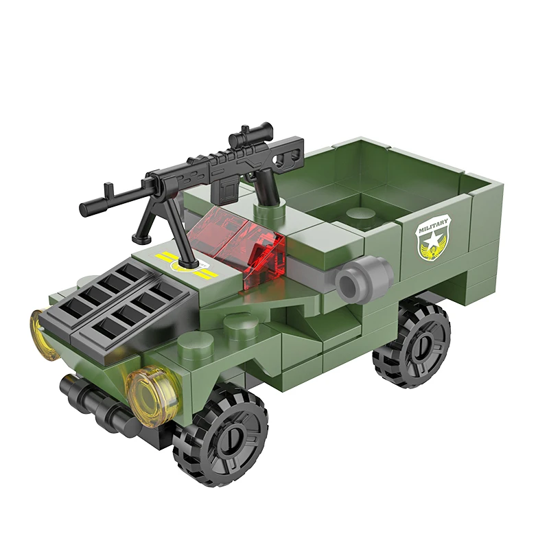 8 в 1 Военный танк самолет строительные блоки игрушка полицейский грузовик