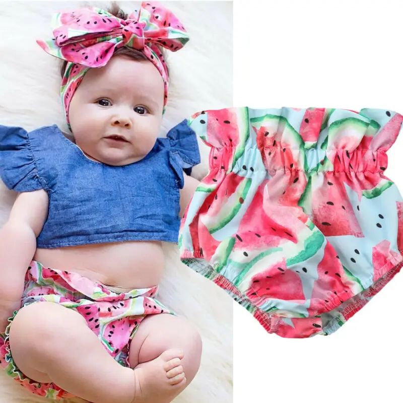 2019 летние хлопковые шорты для маленьких мальчиков и девочек шаровары с арбузом