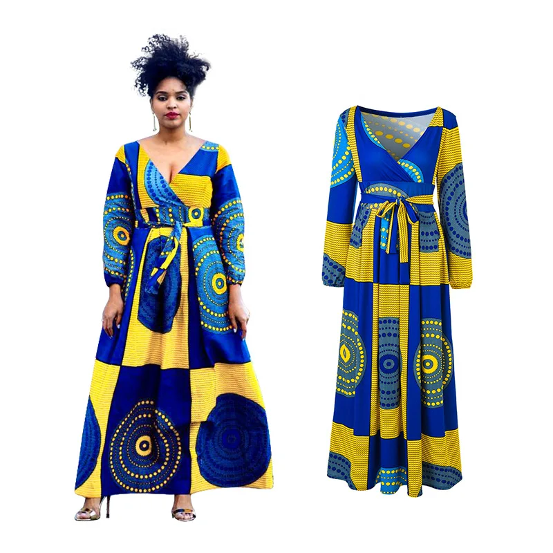 Женское винтажное платье с принтом длиной до щиколотки длинное размера плюс